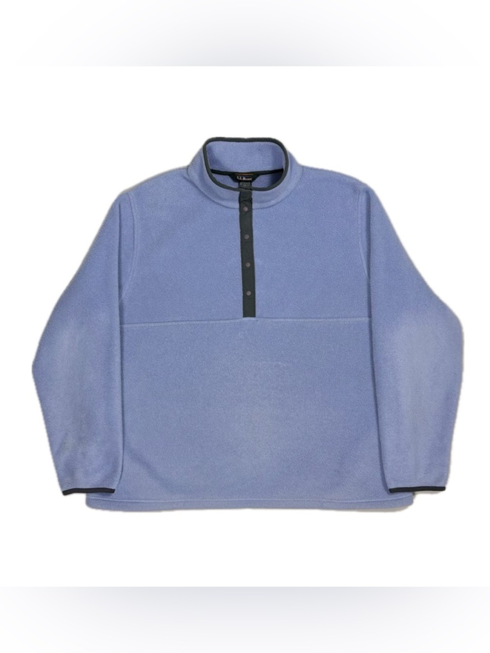 Vtg Y2K LL Bean Polartec Lilac Blue Purple Snap Up Fleece Sweatshirt Women XL